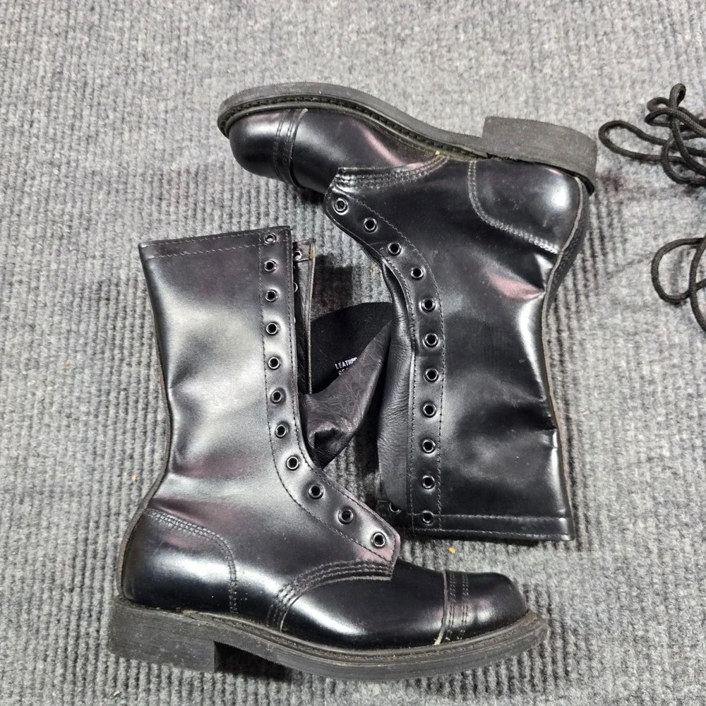 Carolina Boots Mens Size 2.5 D Black Leather Para-Trooper Jump Combat Cap Toe